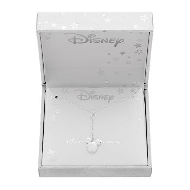 Disney's Mickey Mouse Silver Plated Crystal Pendant Necklace