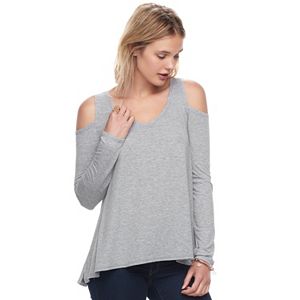 Juniors' SO® Cold Shoulder Long Sleeve Tee