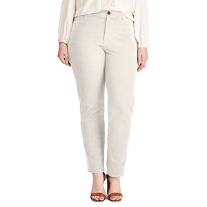 Plus Size Chaps 4-Way Stretch Twill Straight-Leg Pants