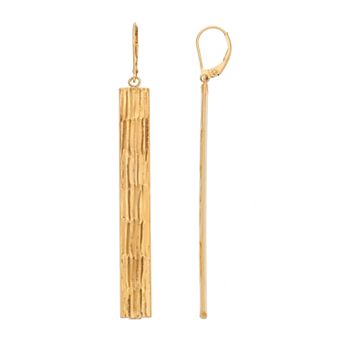 AMORE by SIMONE I. SMITH Sterling Silver Textured Stick Drop Earrings