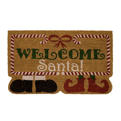 Mohawk Home Welcome Santa Shoes Coir Doormat 18