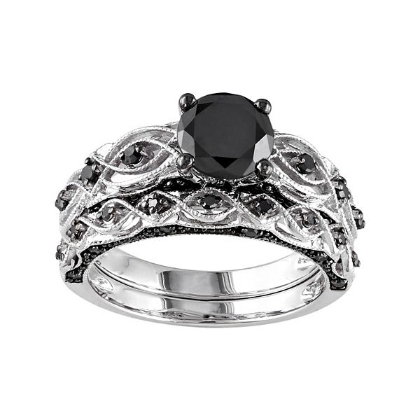 Details about   Black Diamond Ring 1/8 Carat ctw in 10k White Gold 