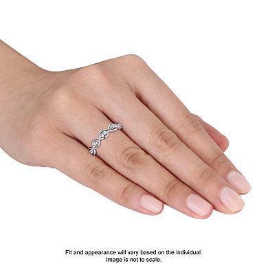 Stella Grace 14k White Gold White Sapphire Wavy Ring