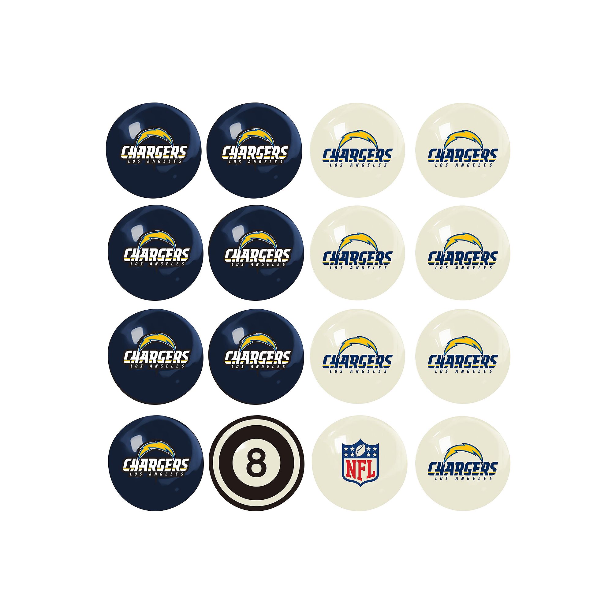 Los Angeles Chargers Billiard Ball Set, Team
