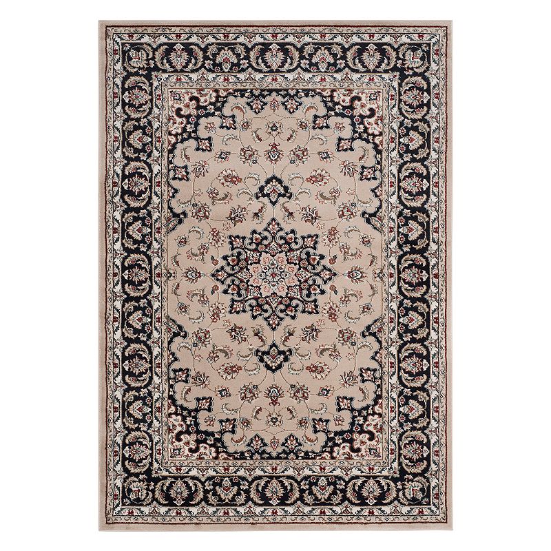 Safavieh Lyndhurst Framed Medallion Floral Rug, White, 8X10 Ft