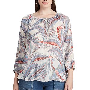 Plus Size Chaps Cotton Raglan Peasant Top