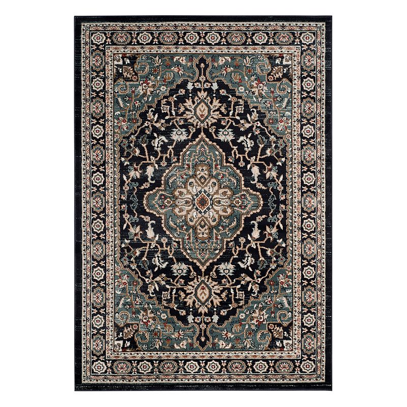 Safavieh Lyndhurst Framed Medallion Rug, Grey, 7Ft Sq