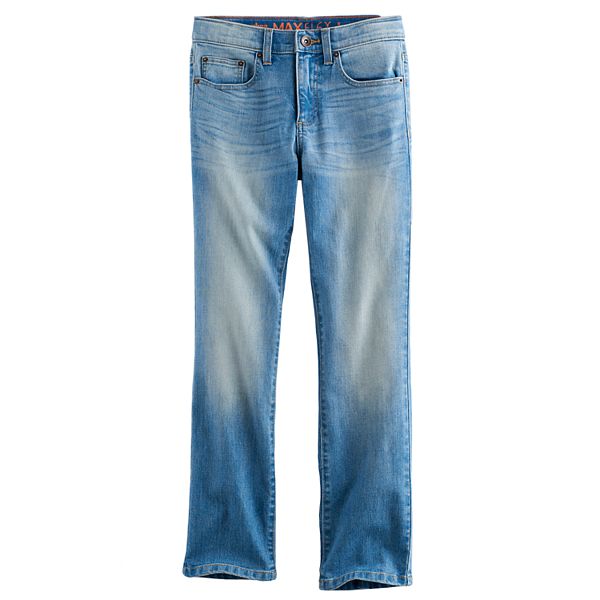Boy's Jeans URBAN PIPELINE Straight Cotton Adjustable Waist Light Wash 16 Denim 