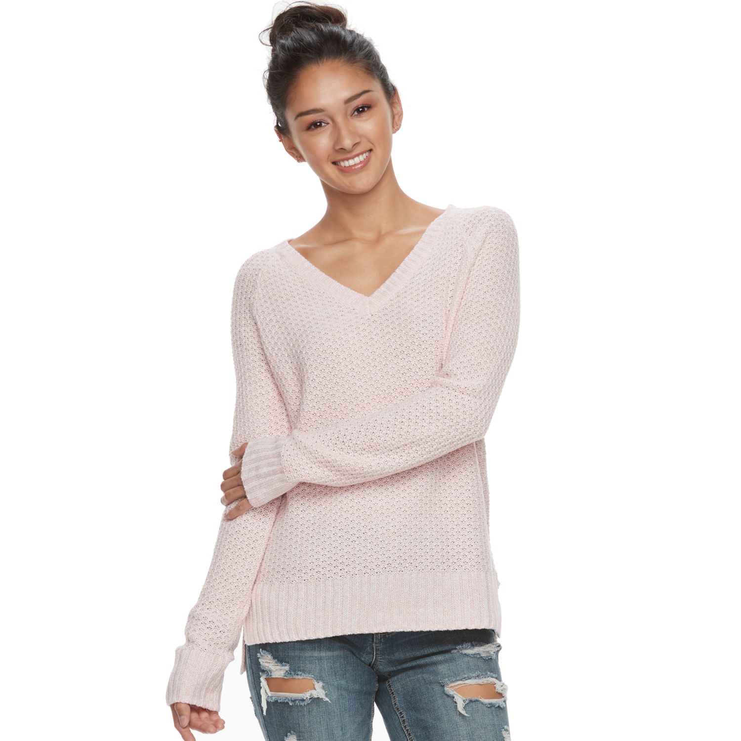 juniors v neck sweater