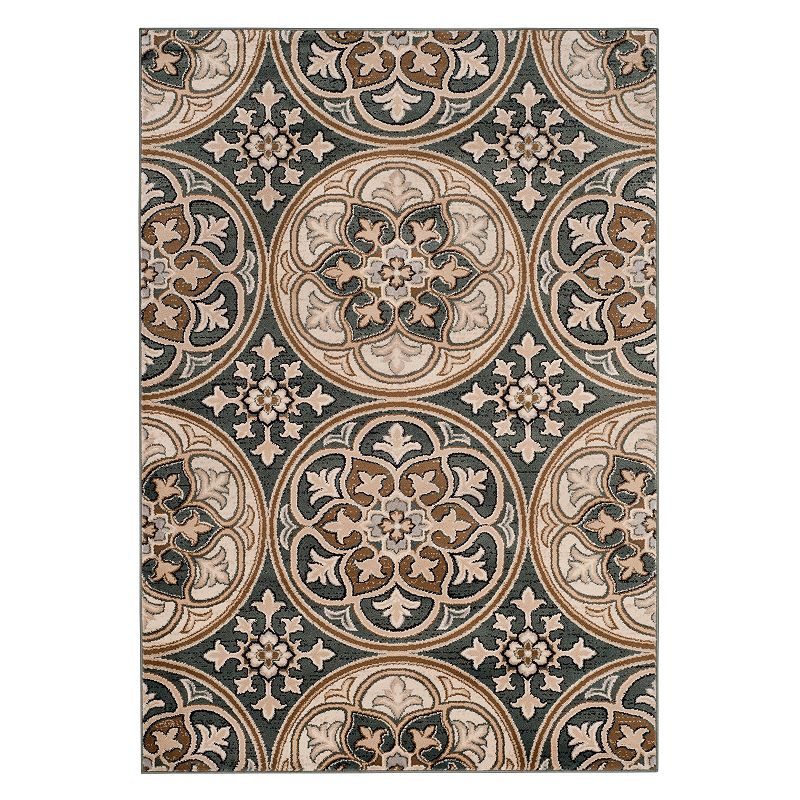 Safavieh Lyndhurst Botanical Medallion Rug, Blue, 8Ft Rnd