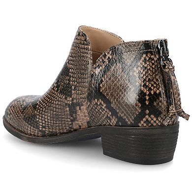 Journee Livvy Women's Back Heel Zip Stacked Heel Booties