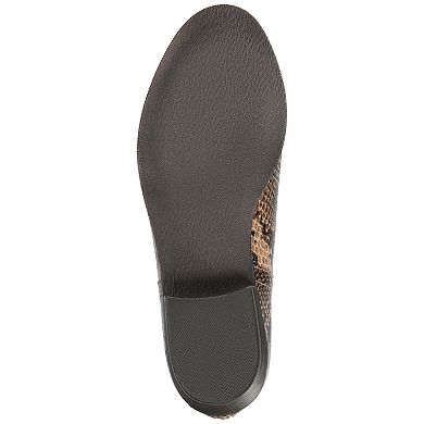 Journee Livvy Women's Back Heel Zip Stacked Heel Booties