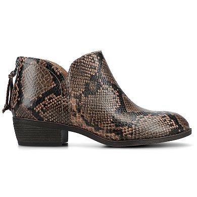 Journee Livvy Women's Back Heel Zip Stacked Heel Booties