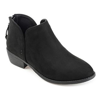Journee Livvy Women's Back Heel Zip Stacked Heel Booties