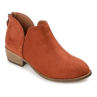 Journee Livvy Women's Back Heel Zip Stacked Heel Booties