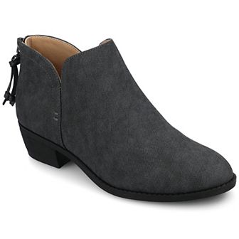 Journee Livvy Women's Back Heel Zip Stacked Heel Booties