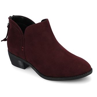Journee Livvy Women's Back Heel Zip Stacked Heel Booties