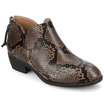 Journee Livvy Women's Back Heel Zip Stacked Heel Booties