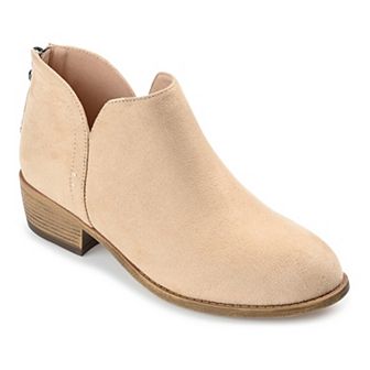 Journee Livvy Women's Back Heel Zip Stacked Heel Booties