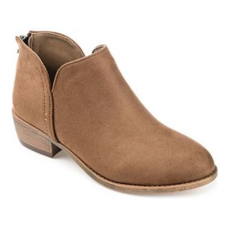 Journee Livvy Women's Back Heel Zip Stacked Heel Booties