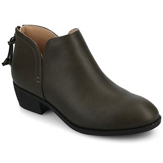 Journee Livvy Women's Back Heel Zip Stacked Heel Booties