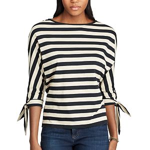 Women's Chaps Print Tie Sleeve Top