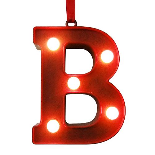 St Nicholas Square Red Light Up Marquee Letter Christmas Ornament