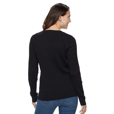 Women's Croft & Barrow® Essential Cable-Knit Sweater