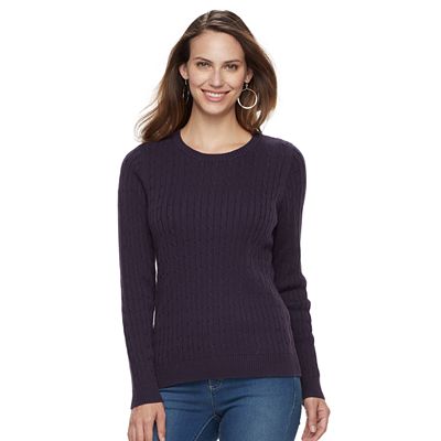 Women's Croft Barrow® Essential Cable-Knit Sweater