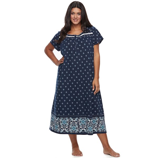 Plus Size Croft & Barrow® Pajamas: Short Sleeve Pintuck Nightgown