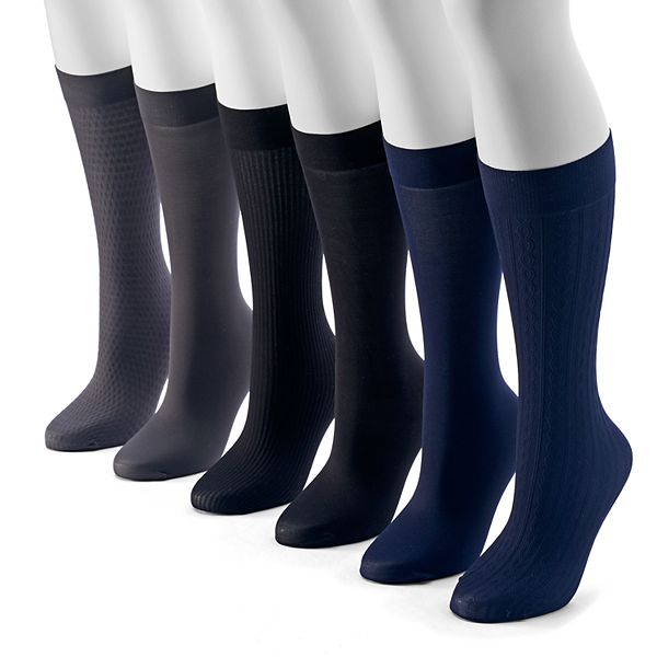 Women's Apt. 9® 6-pk. Assorted Cable Knit Trouser Socks