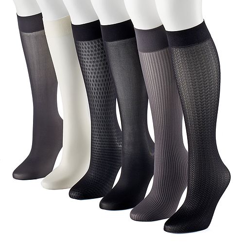 Women's Apt. 9® 6pk. Assorted Herringbone Knit Trouser Socks