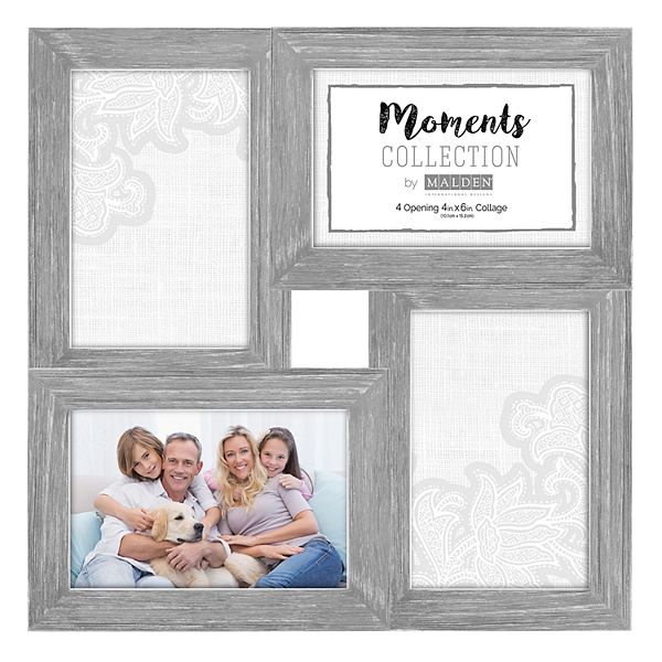 Malden 4Opening Distressed Gray 4" x 6" Collage Frame