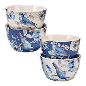 Certified International Indigold Bird 4-pc. Ice Cream Bowl Set