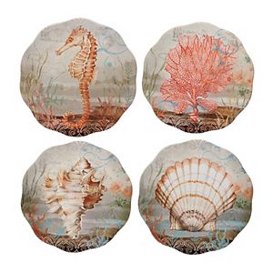 Certified International Coastal View 4-pc. Salad Plate Set