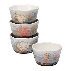 Certified International Coastal View 4-pc. Ice Cream Bowl Set