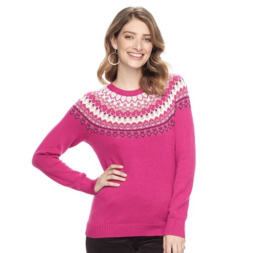 Women's Croft & Barrow® Fairisle Crewneck Sweater