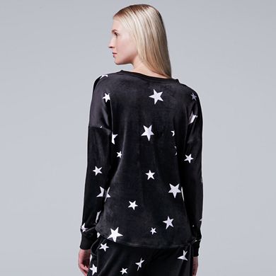 Women's Simply Vera Vera Wang Pajamas: Dream On Dreamer Long Sleeve Sleep Top