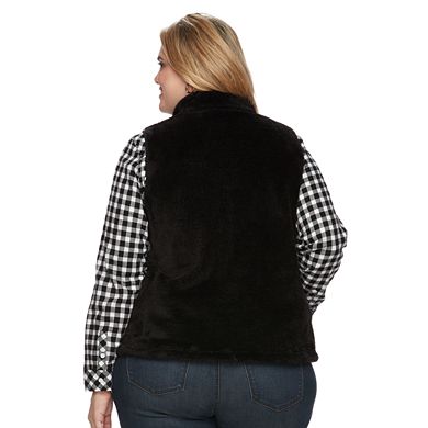 Plus Size Croft & Barrow® Faux-Fur Vest