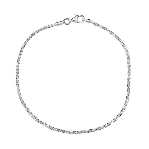 PRIMROSE Sterling Silver Twisted Sparkle Chain Bracelet