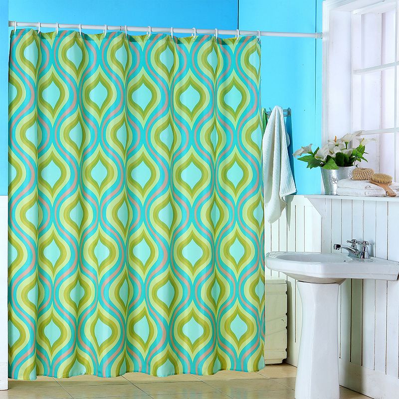 UPC 886511261976 product image for Portsmouth Home Teardrop Shower Curtain, Green, 72X72 | upcitemdb.com