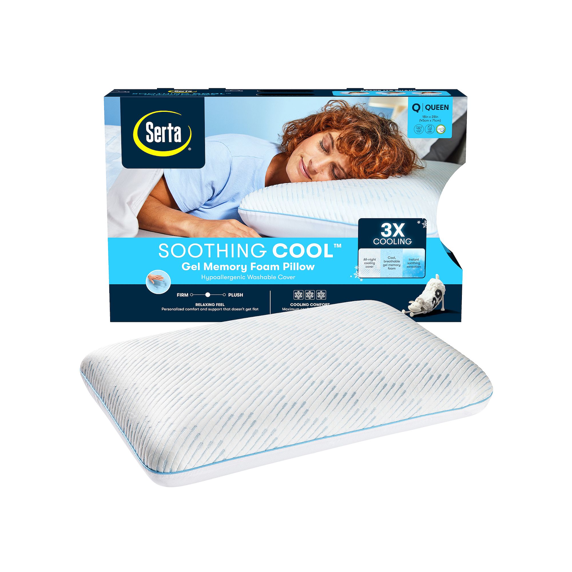 Serta® Soothing Cool™ Gel Memory Foam Pillow, White