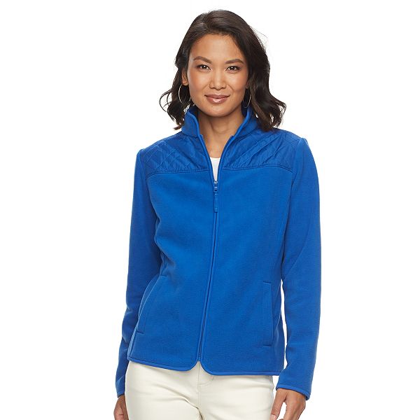 Women's Croft & Barrow® Quilted Yoke Fleece Jacket