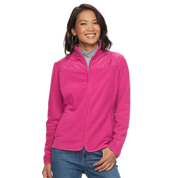 Women's Croft & Barrow® Quilted Yoke Fleece Jacket