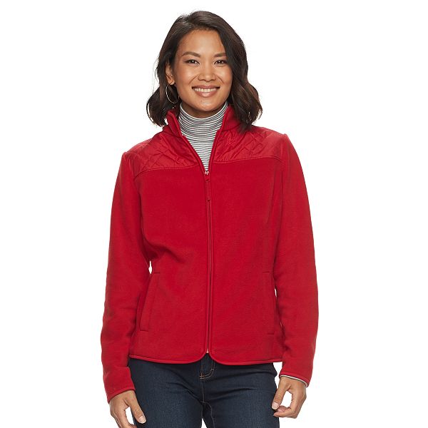 Women's Croft & Barrow® Quilted Yoke Fleece Jacket