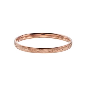Charming Girl Kids' 14k Rose Gold-Filled Flower Bangle Bracelet