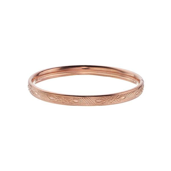 Charming Girl Kids' 14k Rose Gold-Filled Flower Bangle Bracelet