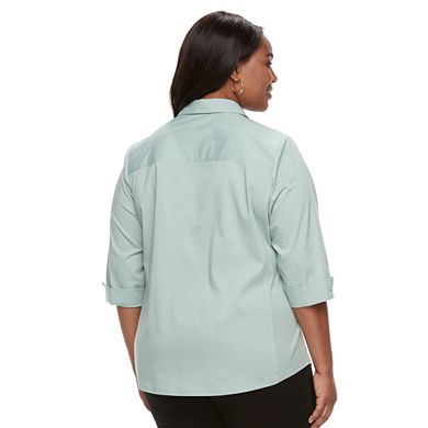 Plus Size Women's Croft & Barrow® Knit-to-Fit Shirt