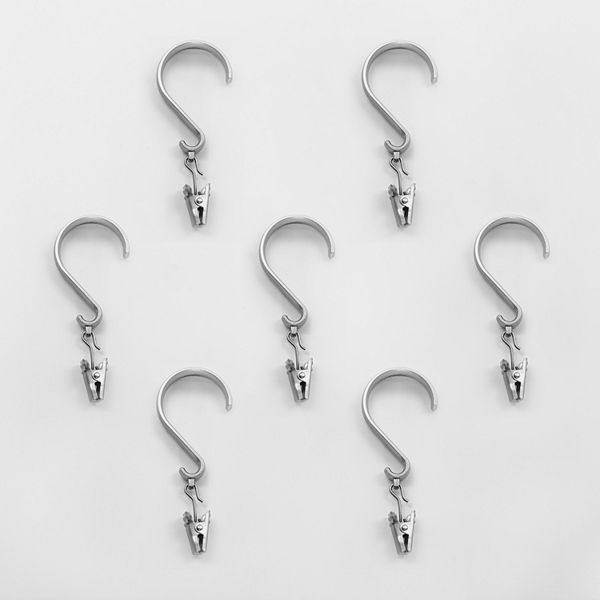 Decopolitan Clip Rings For Use With 5 8, Curtain Hooks With Clips