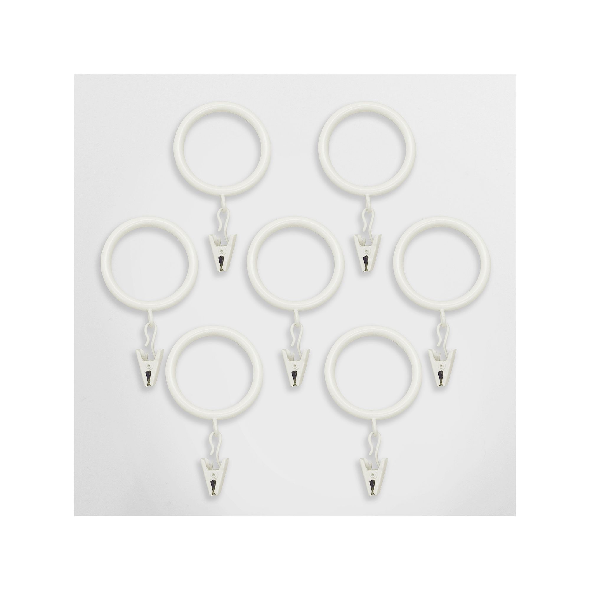 Decopolitan 7-pack Curtain Clip Rings, White